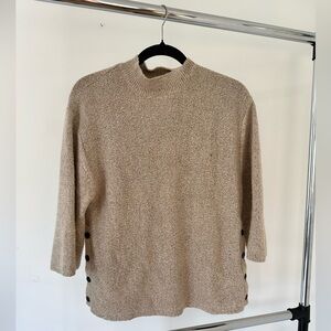 Premise Beige Sweater - 3/4 Length Sleeves - Size S